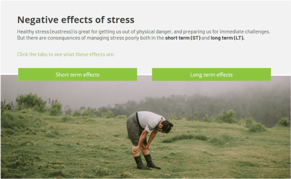 grow resilience online training -negative effects of stress